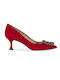 Mourtzi Suede Red Heels