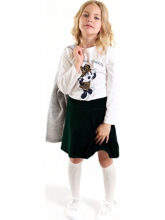 Kids' Set with Skirt Winter 2pcs White Minnie Mouse