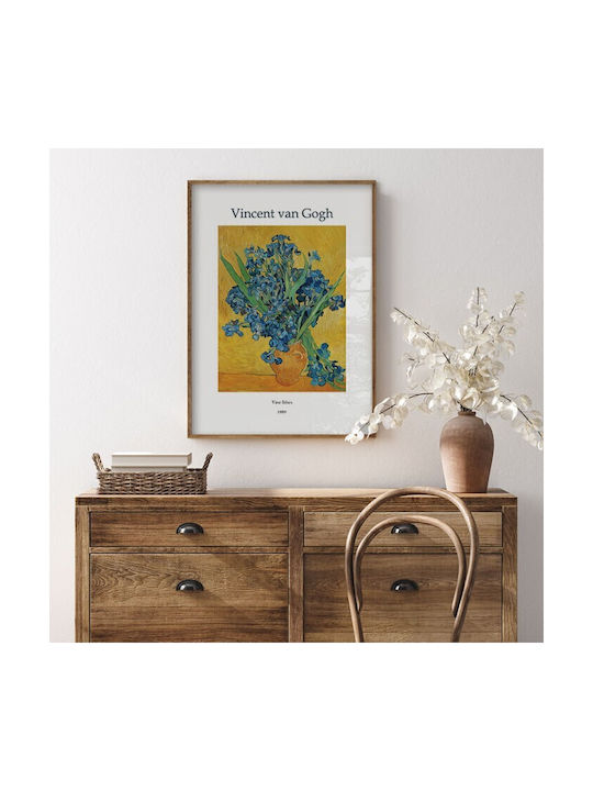 Walls "vase Irises" Rahmen Kopie von Van Gogh Papier 20x30cm