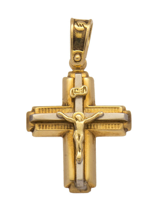 Mertzios.gr Gold Cross 14K with the Crucified