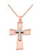 Women's Rose Gold Plated Cross with Chain