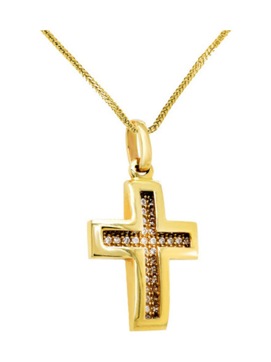 Gold Kreuz 14K mit Kette