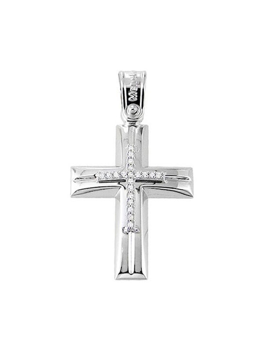 Damen Weißgold Kreuz 14K