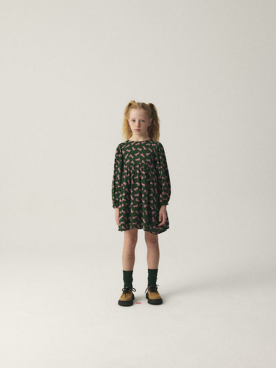 Compania Fantastica Kids Dress Long Sleeve Green