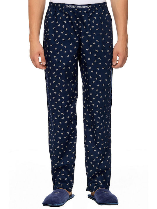 Emporio Armani Men's Winter Cotton Pajama Pants Navy Blue