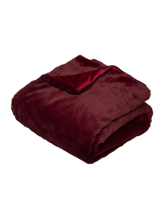 Fééric Lights and Christmas Red Furry Blanket Sofa 125x150cm