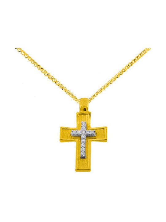 Gold Kreuz 14K mit Kette