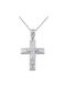 Herren Weißgold Kreuz 14K mit Kette