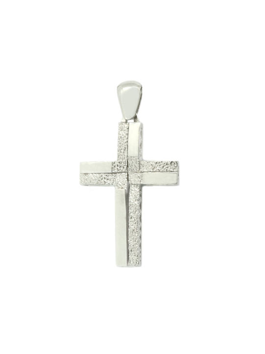 Herren Weißgold Kreuz 14K