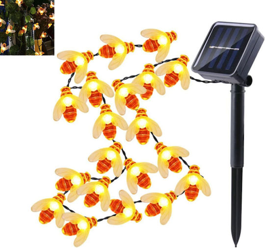 Hanging Solar Light Garland Natural White 4500K with Photocell IP65