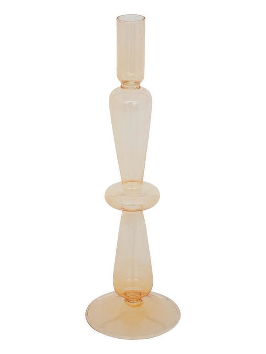 A-s Chandelier Candle Holder Glass in Yellow Color 9x9x29.5cm 1pcs