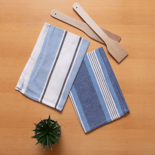 Viopros Tea Towel Made Of 100% Cotton In Blue Colour 40x60cm 2 Pieces