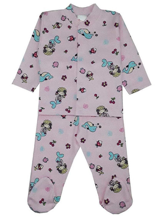 Beboulino Set Top & Bottom Kids Cotton Pyjamas Pink