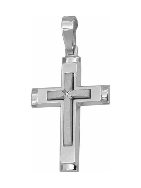 Weißgold Kreuz 14K