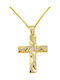 Damen Gold Kreuz 14K mit Kette