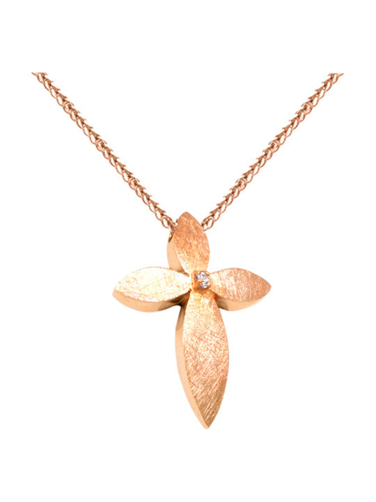 Women's Rose Gold Plated Cross with Chain