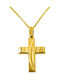 Herren Gold Kreuz 14K mit Kette