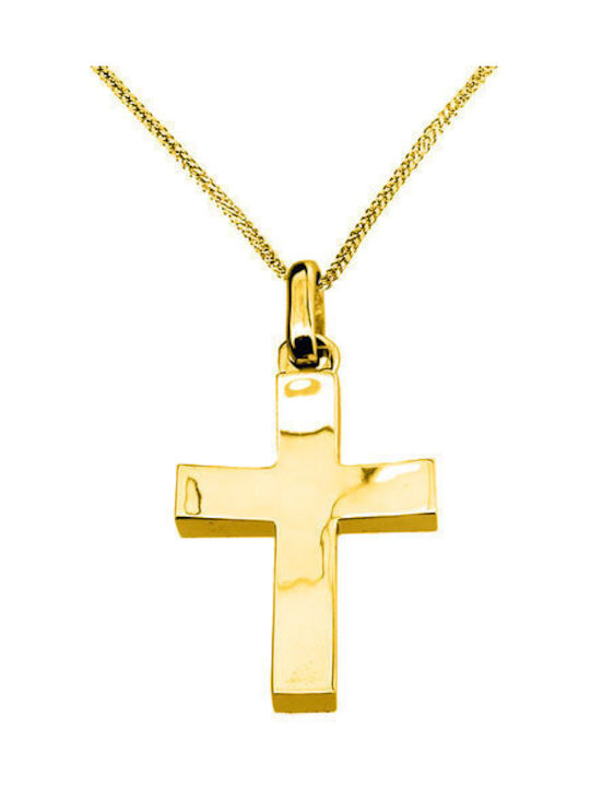 Herren Gold Kreuz 14K mit Kette