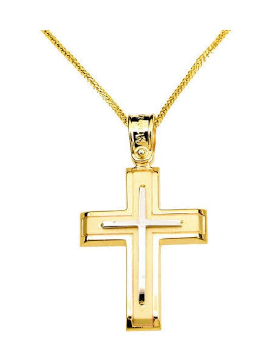 Herren Gold Kreuz 14K mit Kette