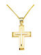 Herren Gold Kreuz 14K mit Kette