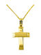 Herren Gold Kreuz 14K mit Kette