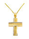 Damen Gold Kreuz 14K mit Kette