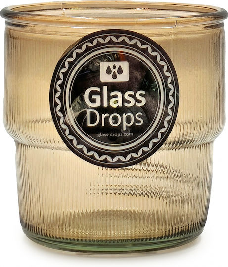 Glass Drops Ποτήρι Νερού από Γυαλί σε Μπεζ Χρώμα 300ml