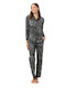 Mara-M Winter Damen Pyjama-Set Baumwolle Gray