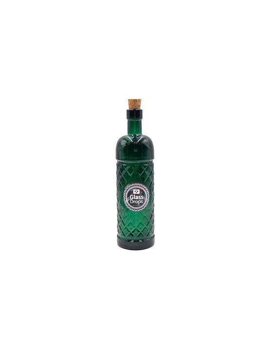 Glass Drops Μπουκάλι Νερού Γυάλινο με Φελλό Πράσινο 500ml