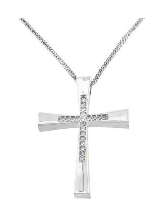 Women's White Gold Cross 14K with Chain