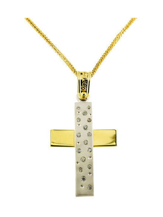 Women's White Gold Cross 14K with Chain