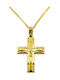 Herren Gold Kreuz 14K mit Kette