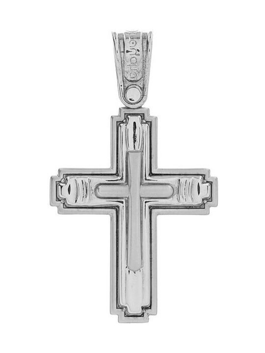 Vitopoulos Herren Weißgold Kreuz 14K