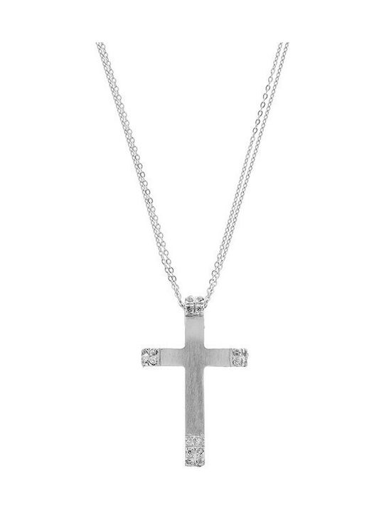 Vitopoulos Women's White Gold Cross 14K