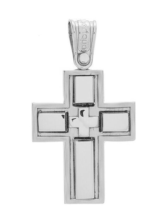 Vitopoulos Herren Weißgold Kreuz 14K