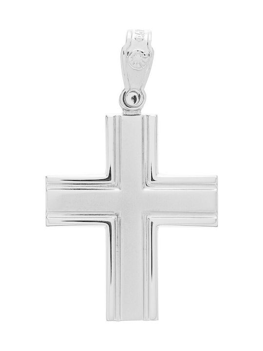 Vitopoulos Men's White Gold Cross 14K