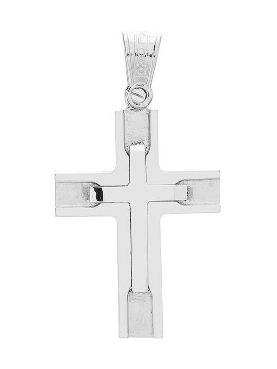 Vitopoulos Men's White Gold Cross 14K