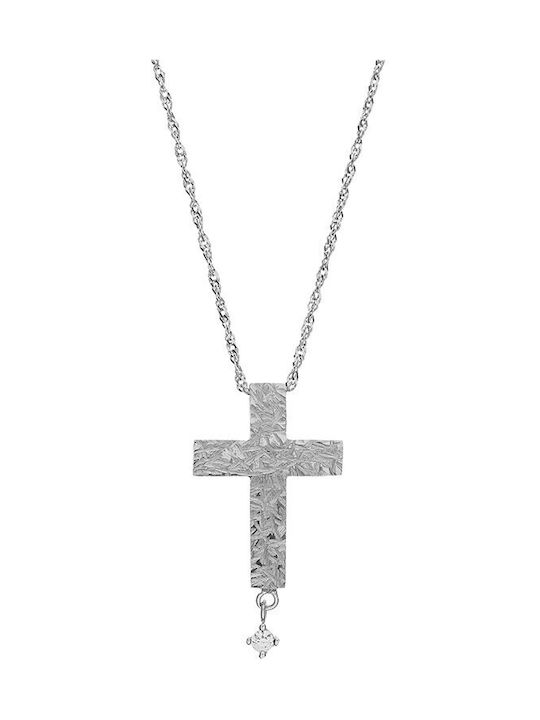 Vitopoulos Women's White Gold Cross 14K