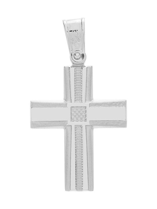 Vitopoulos Men's White Gold Cross 14K