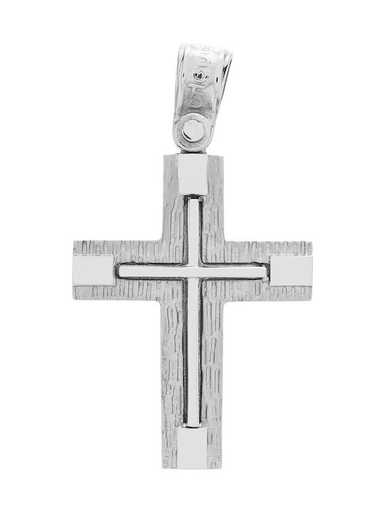 Vitopoulos Herren Weißgold Kreuz 14K