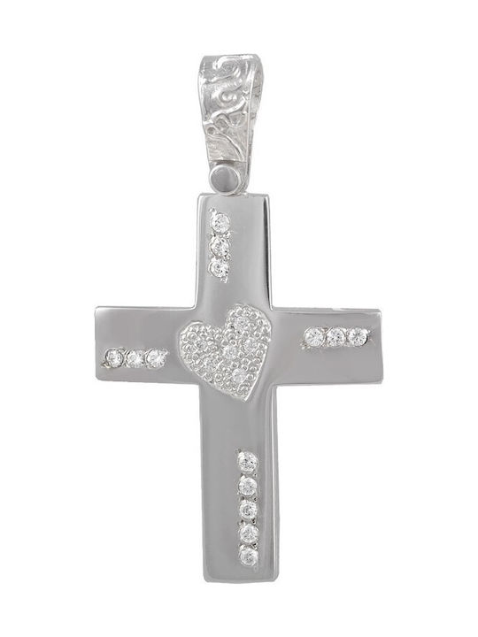 Women's White Gold Cross 14K