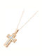 Art d or Crucifix Roz Placat Cu Aur 14K Pentru Femei Cu Lanț