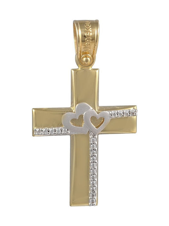 Damen Gold Kreuz 14K