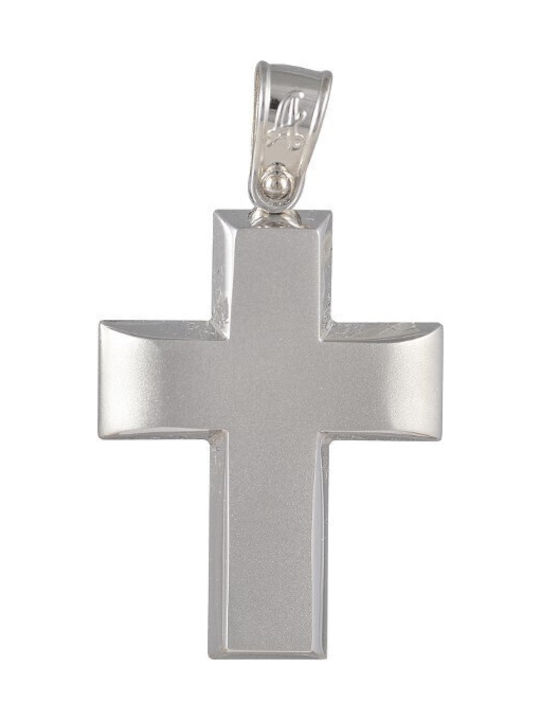 Herren Weißgold Kreuz 14K