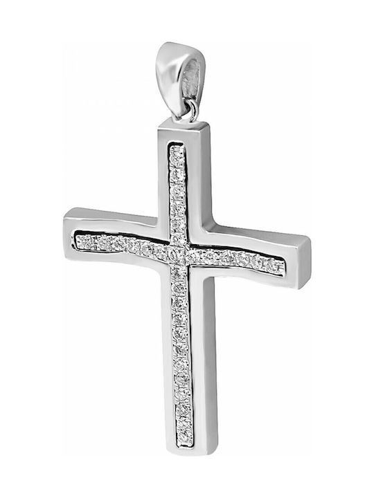 Chrilia White Gold Cross 18K