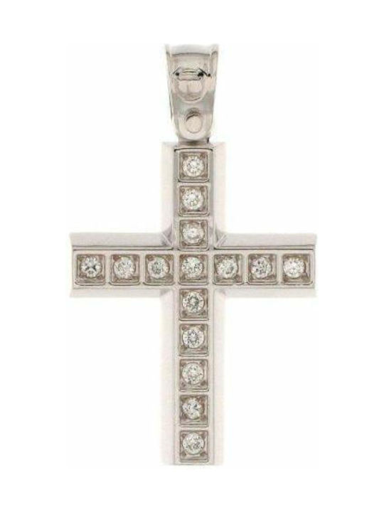 Q-Jewellery Damen Weißgold Kreuz 14K