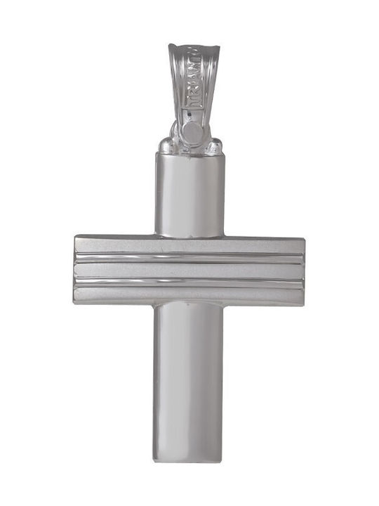 Men's White Gold Cross 14K