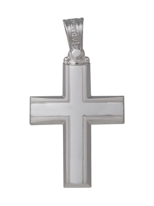 Men's White Gold Cross 14K