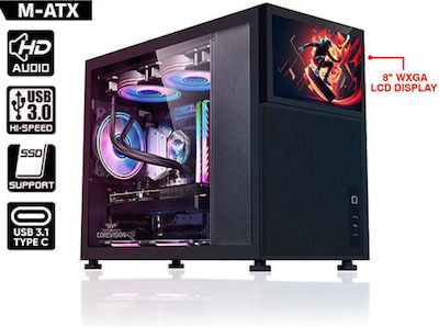 Armaggeddon Gaming Midi Tower Computer Case with Window Panel Black