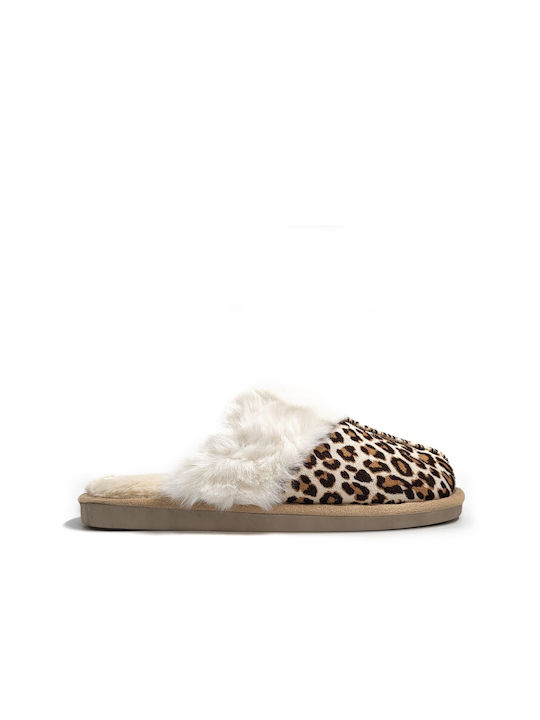 Confly Women's Slippers with Fur Beige